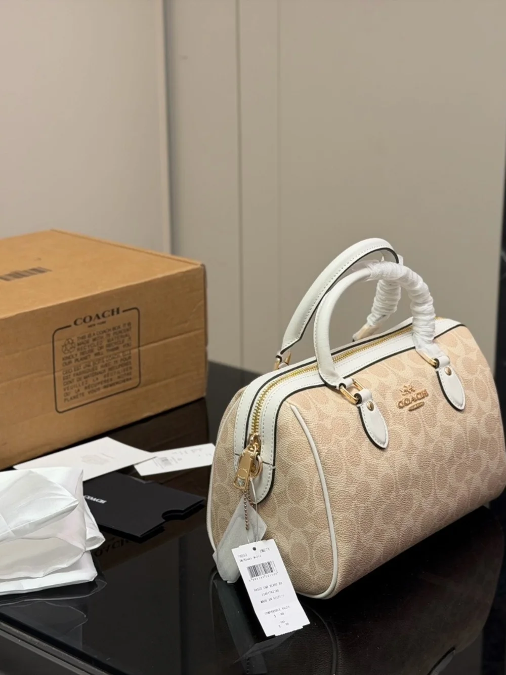 Coach Brown and Black Signature Dome Satchel with Gold Hardware Multiple Colors